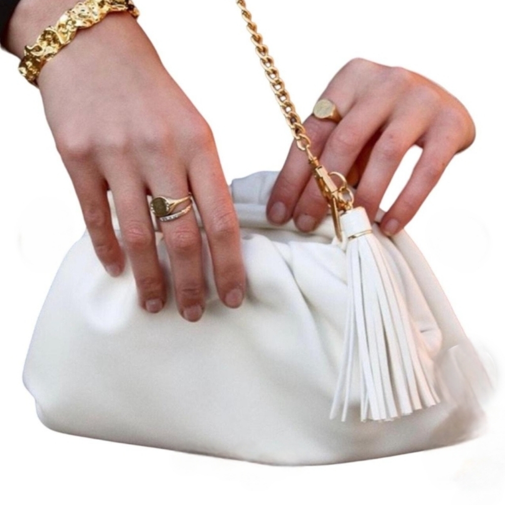 🌸Understated  | Leather Crescent Clutch | Crossbody by CURATEUR🌸